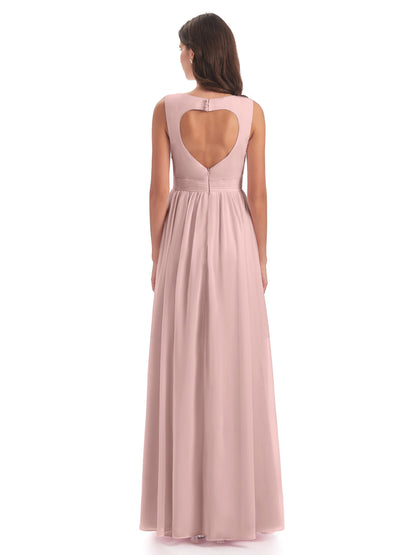 Isabella Key Hole Chiffon Bridesmaid Dresses