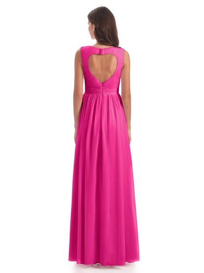 Isabella Key Hole Chiffon Bridesmaid Dresses