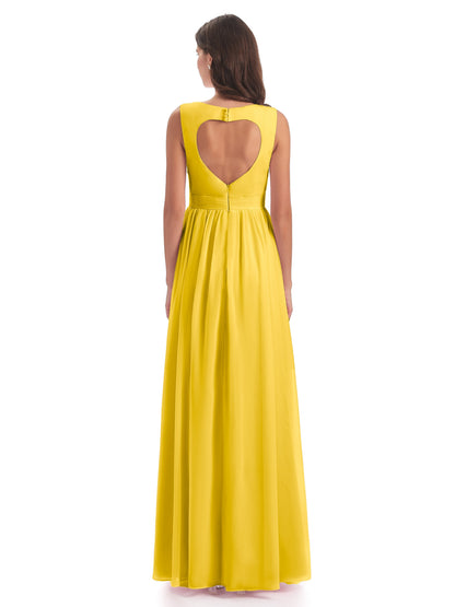 Isabella Key Hole Chiffon Bridesmaid Dresses