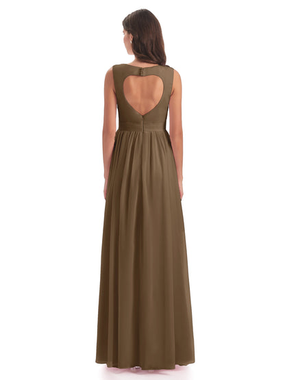 Isabella Key Hole Chiffon Bridesmaid Dresses
