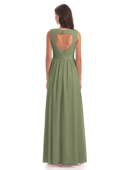 Isabella Key Hole Chiffon Bridesmaid Dresses