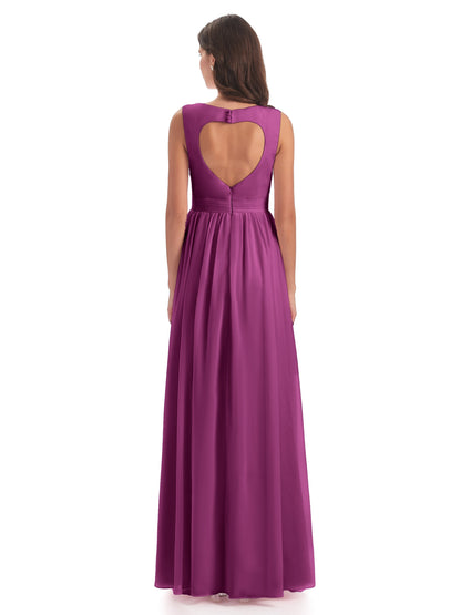 Isabella Key Hole Chiffon Bridesmaid Dresses