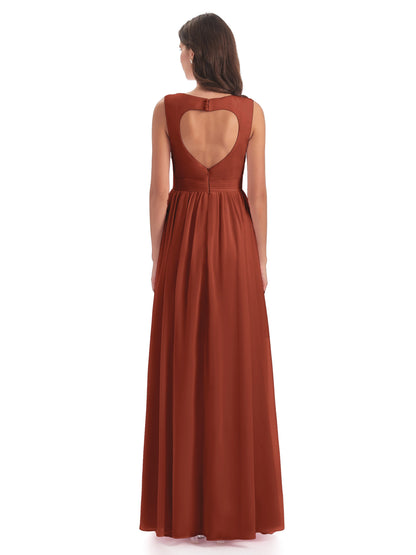 Isabella Key Hole Chiffon Bridesmaid Dresses