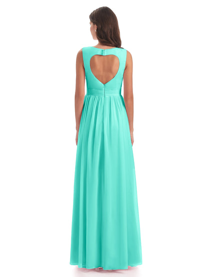 Isabella Key Hole Chiffon Bridesmaid Dresses