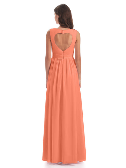 Isabella Key Hole Chiffon Bridesmaid Dresses