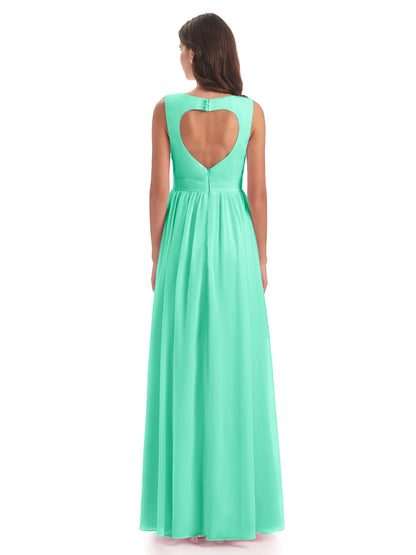 Isabella Key Hole Chiffon Bridesmaid Dresses