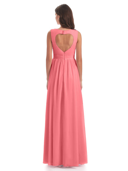 Isabella Key Hole Chiffon Bridesmaid Dresses