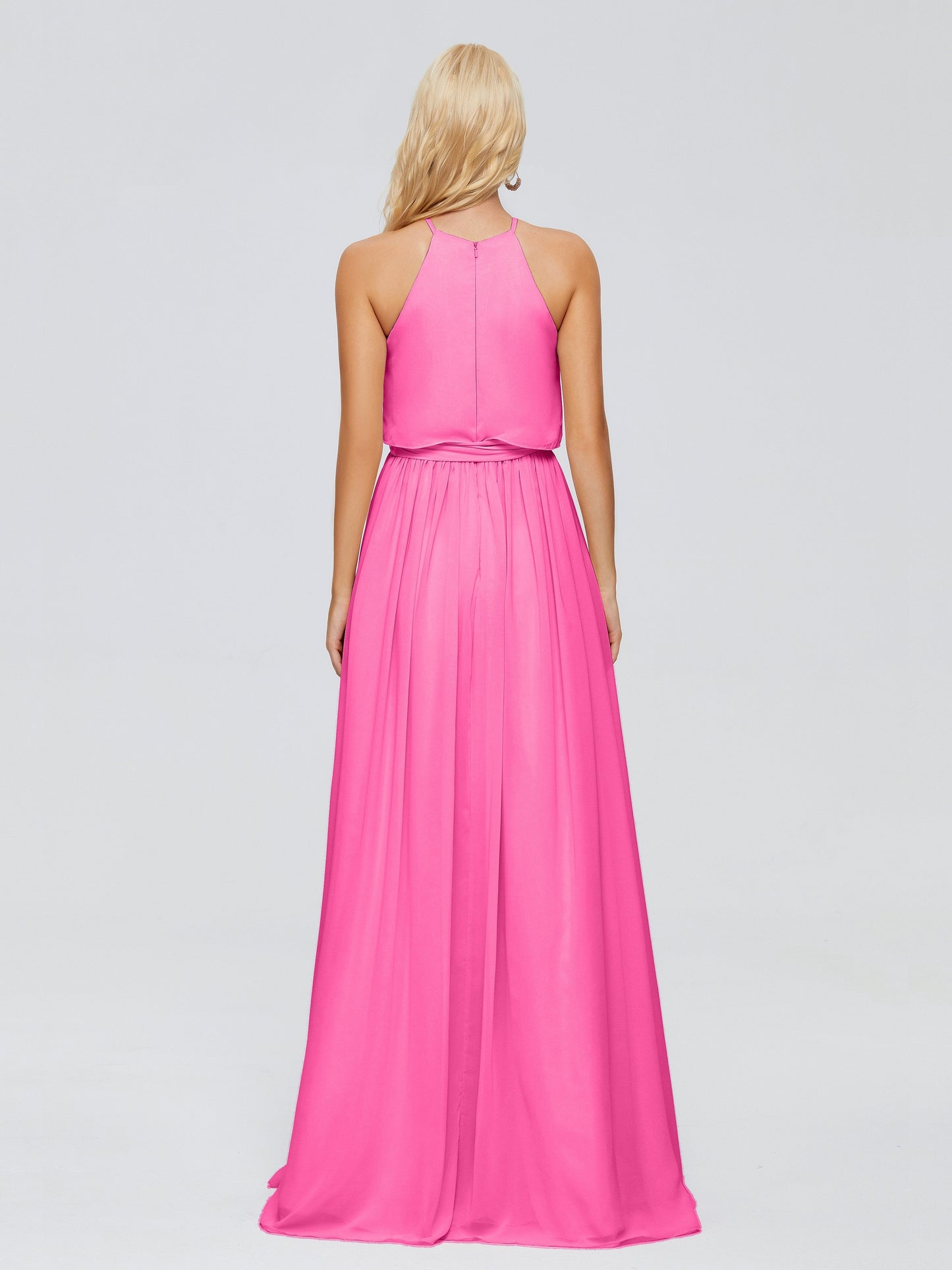 Nadey Halter Chiffon Bridesmaid Dresses With Bowknot