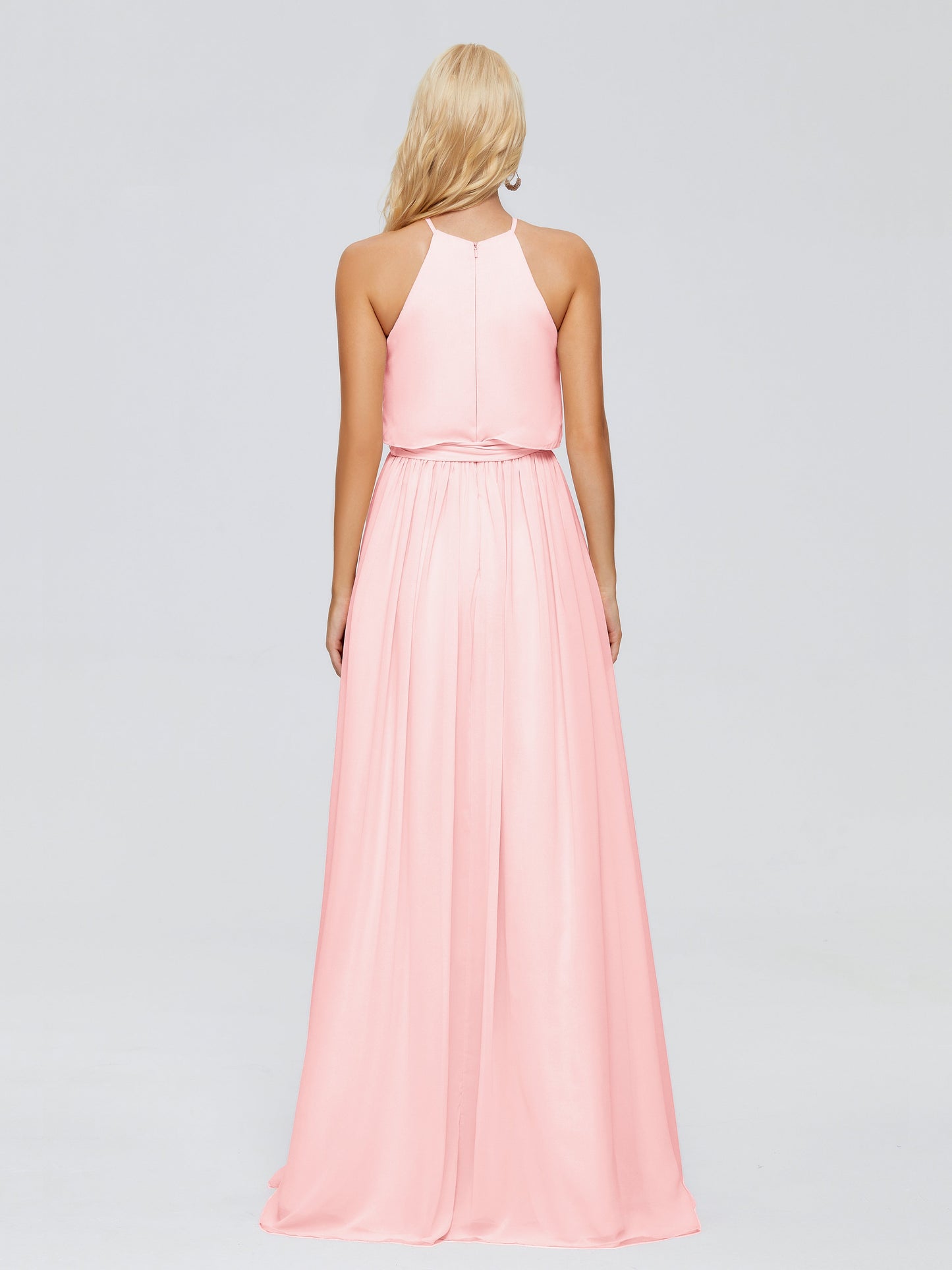 Nadey Halter Chiffon Bridesmaid Dresses With Bowknot
