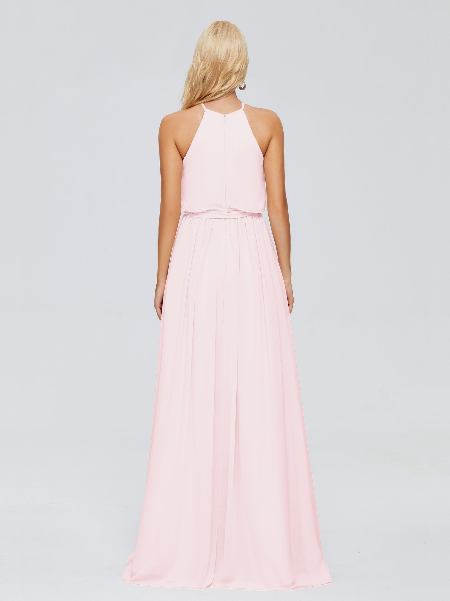 Nadey Halter Chiffon Bridesmaid Dresses With Bowknot