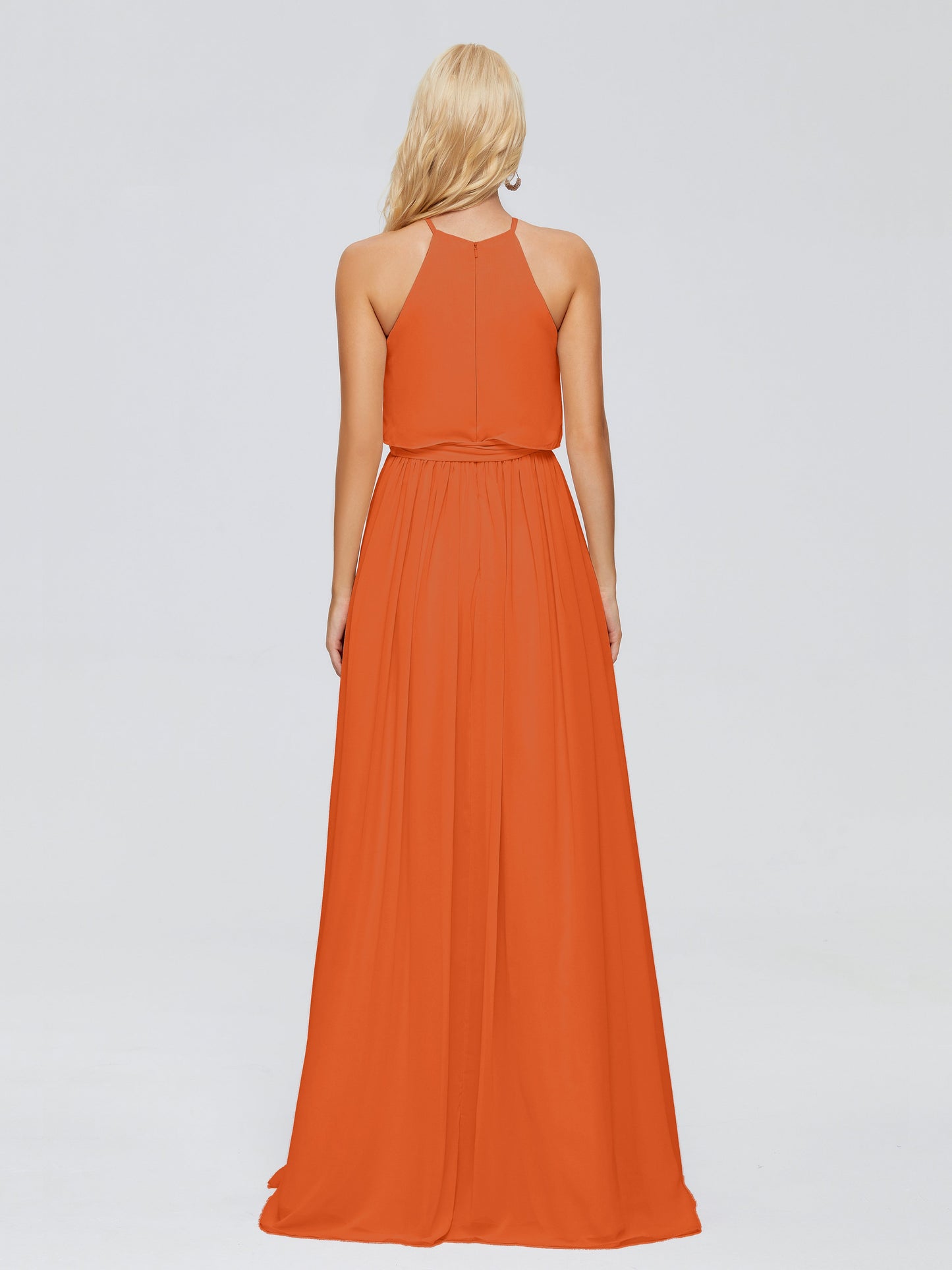Nadey Halter Chiffon Bridesmaid Dresses With Bowknot
