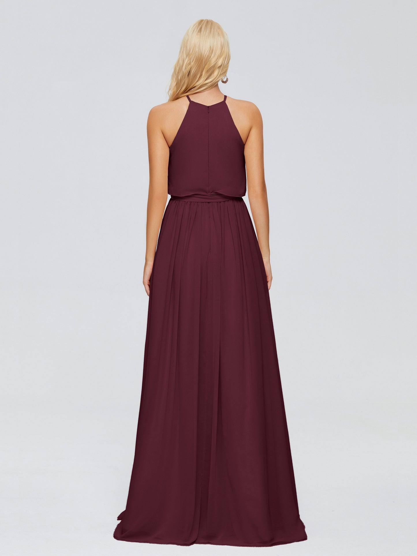 Nadey Halter Chiffon Bridesmaid Dresses With Bowknot