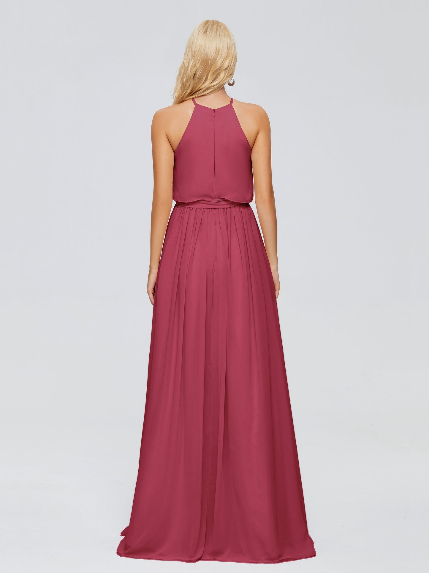 Nadey Halter Chiffon Bridesmaid Dresses With Bowknot