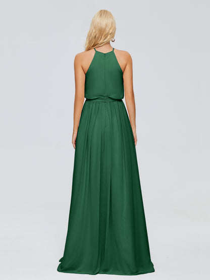 Nadey Halter Chiffon Bridesmaid Dresses With Bowknot