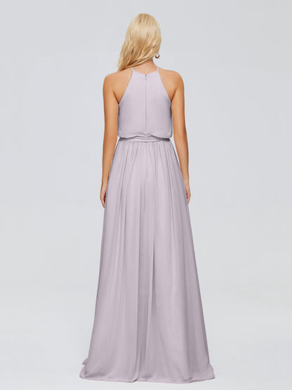 Nadey Halter Chiffon Bridesmaid Dresses With Bowknot