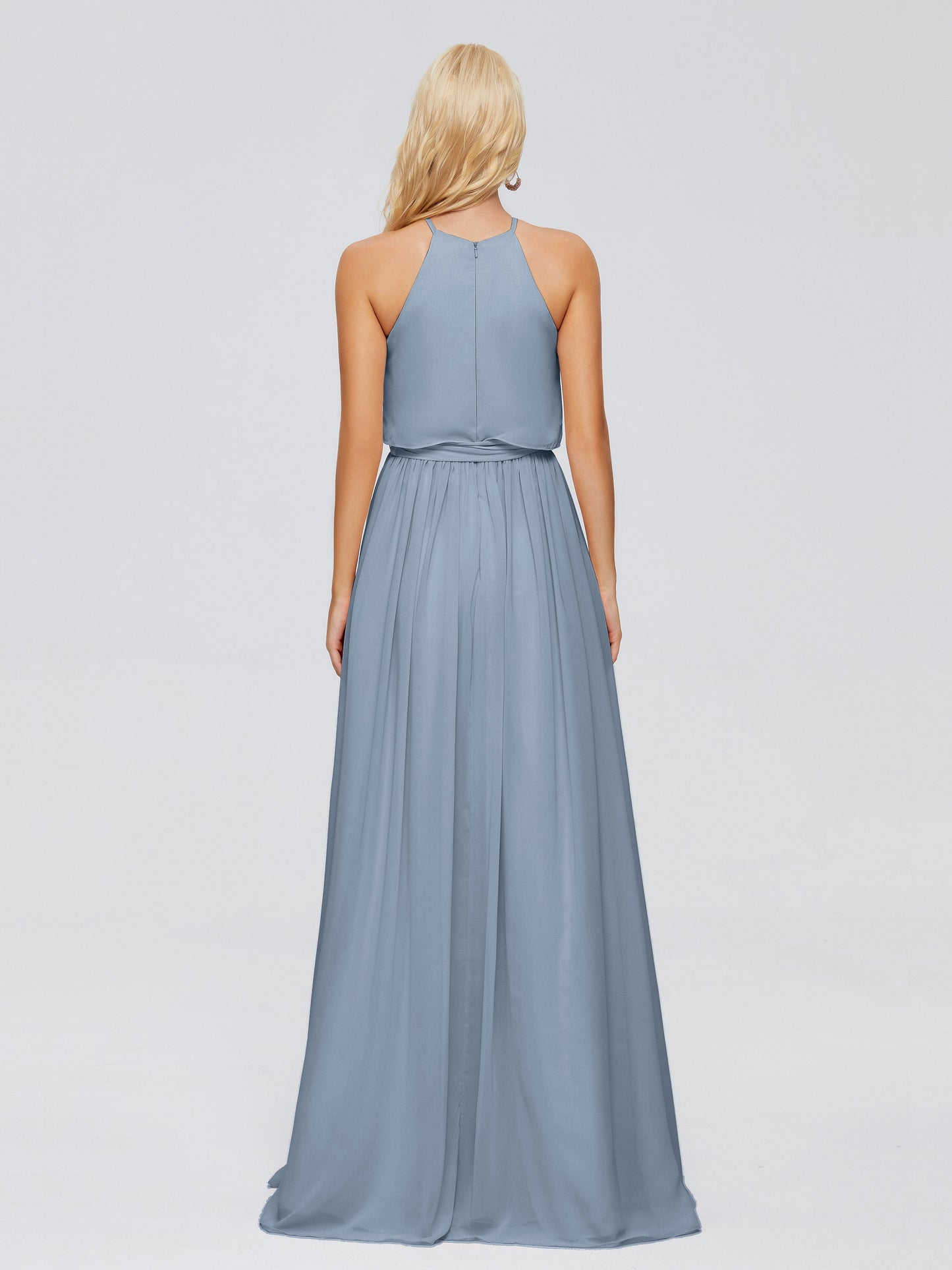 Nadey Halter Chiffon Bridesmaid Dresses With Bowknot