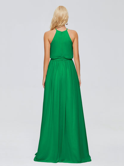 Nadey Halter Chiffon Bridesmaid Dresses With Bowknot