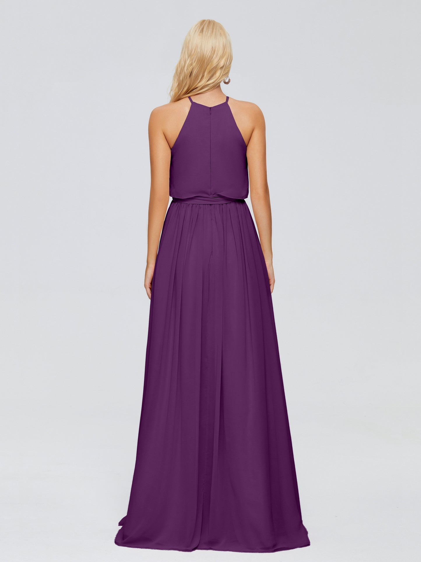 Nadey Halter Chiffon Bridesmaid Dresses With Bowknot