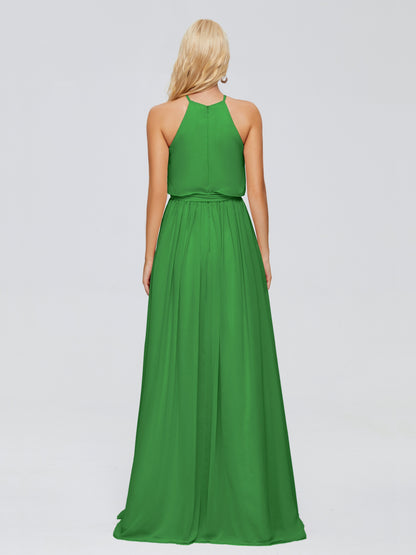 Nadey Halter Chiffon Bridesmaid Dresses With Bowknot