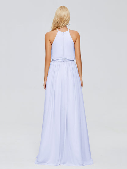 Nadey Halter Chiffon Bridesmaid Dresses With Bowknot