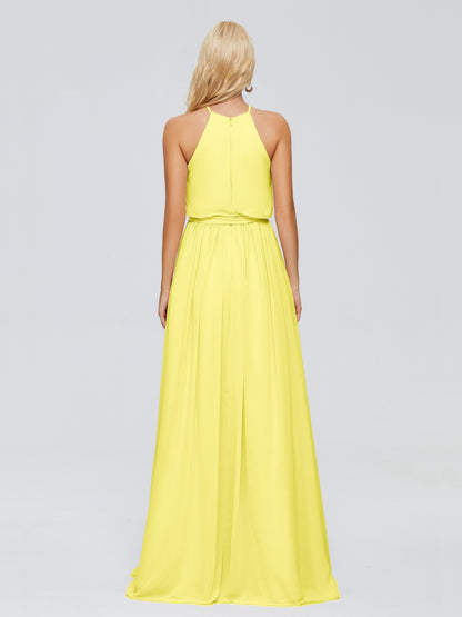 Nadey Halter Chiffon Bridesmaid Dresses With Bowknot