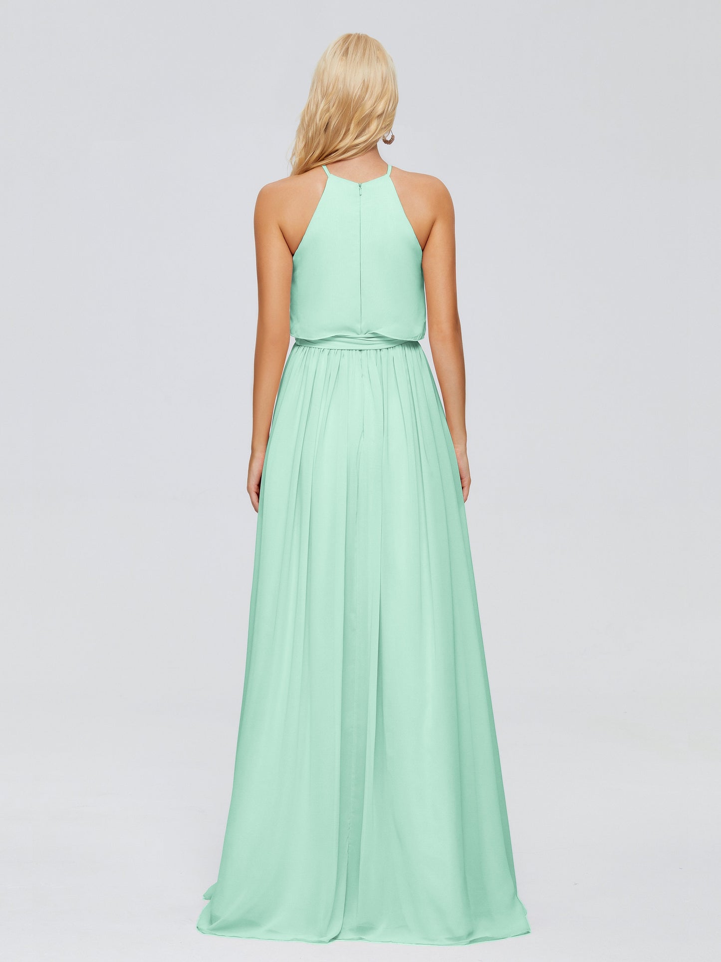 Nadey Halter Chiffon Bridesmaid Dresses With Bowknot