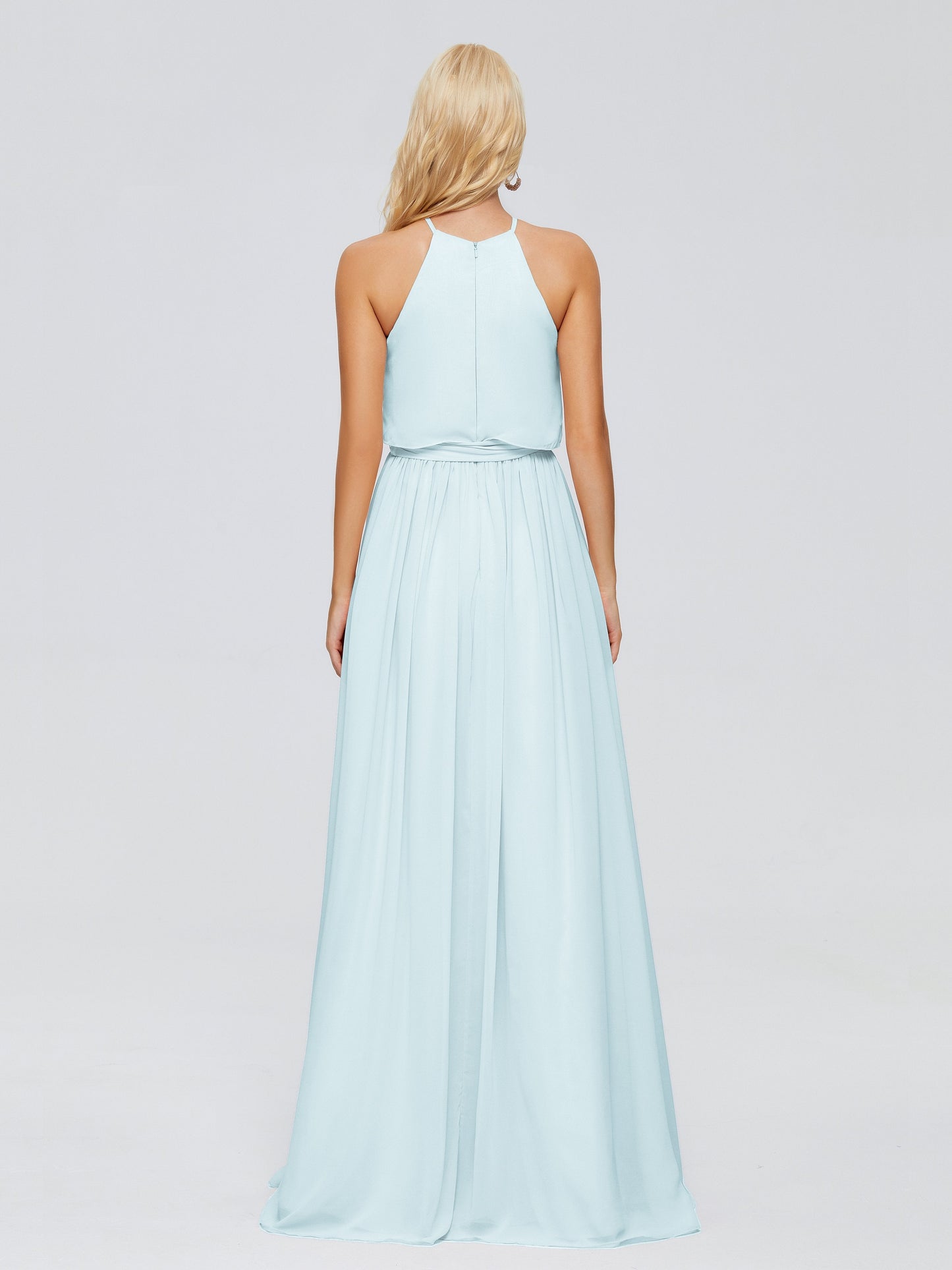 Nadey Halter Chiffon Bridesmaid Dresses With Bowknot