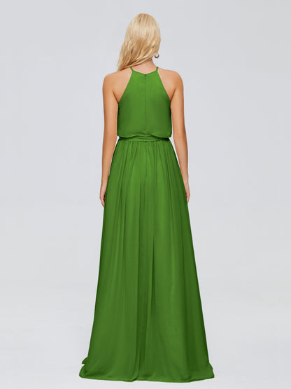 Nadey Halter Chiffon Bridesmaid Dresses With Bowknot