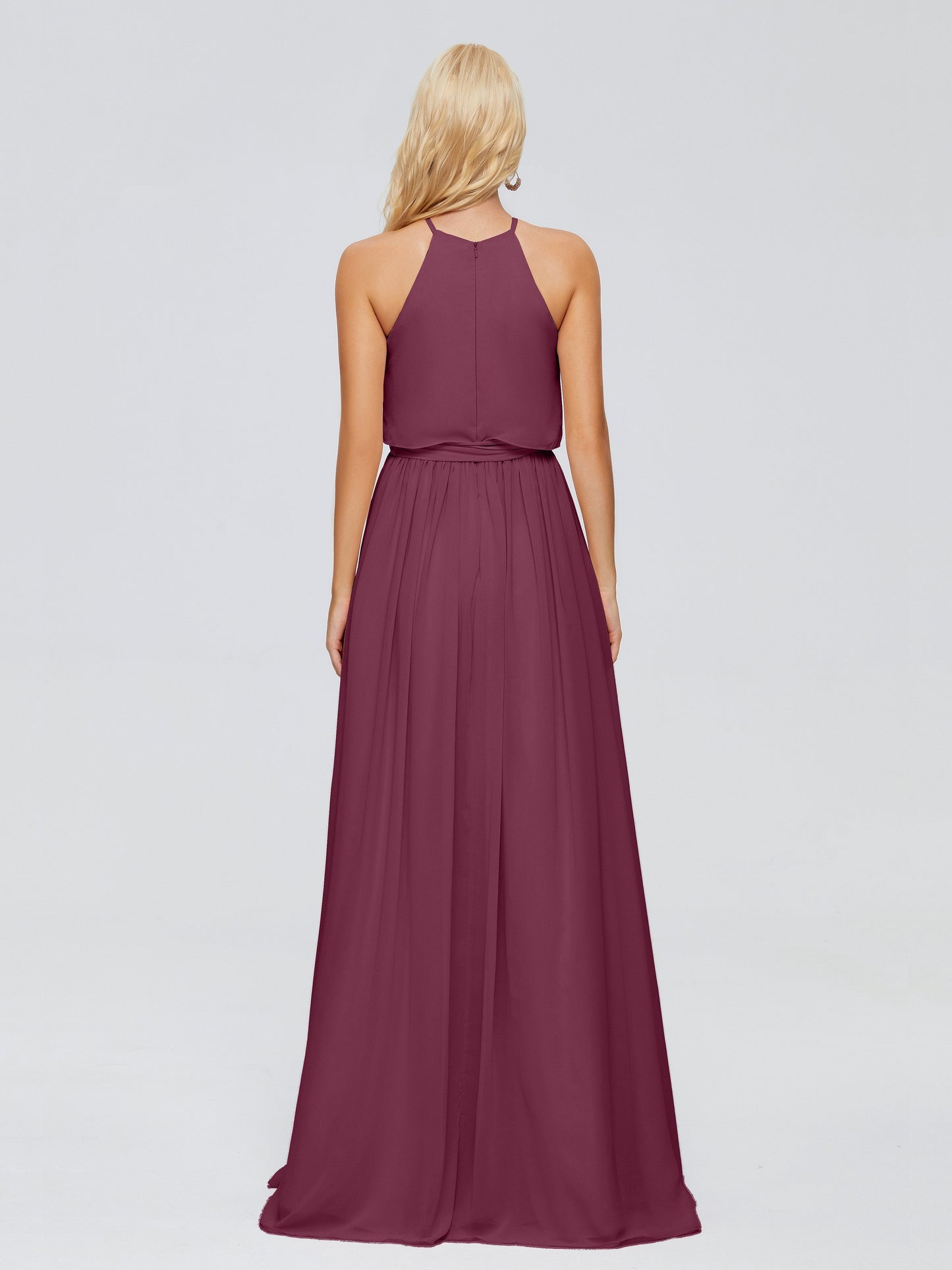 Nadey Halter Chiffon Bridesmaid Dresses With Bowknot