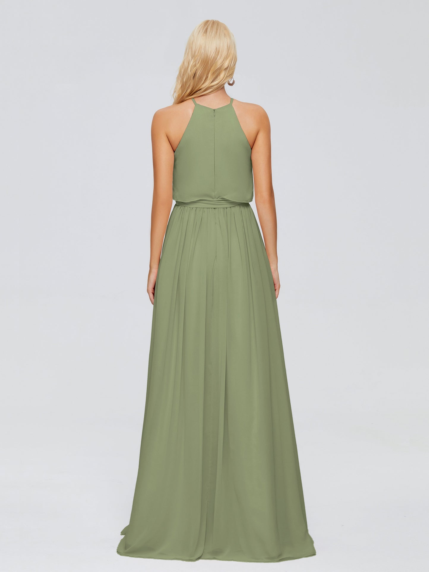 Nadey Halter Chiffon Bridesmaid Dresses With Bowknot
