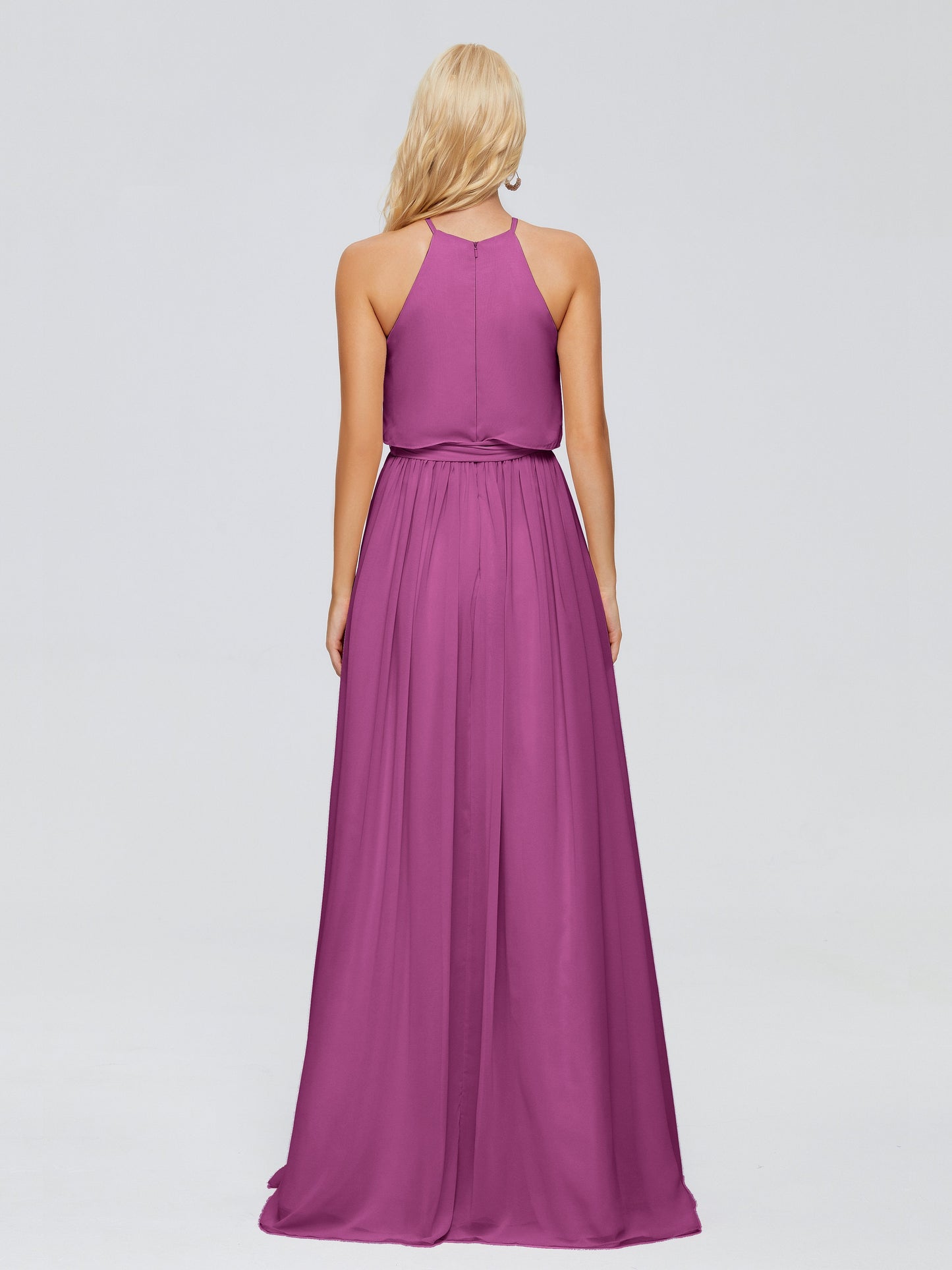 Nadey Halter Chiffon Bridesmaid Dresses With Bowknot