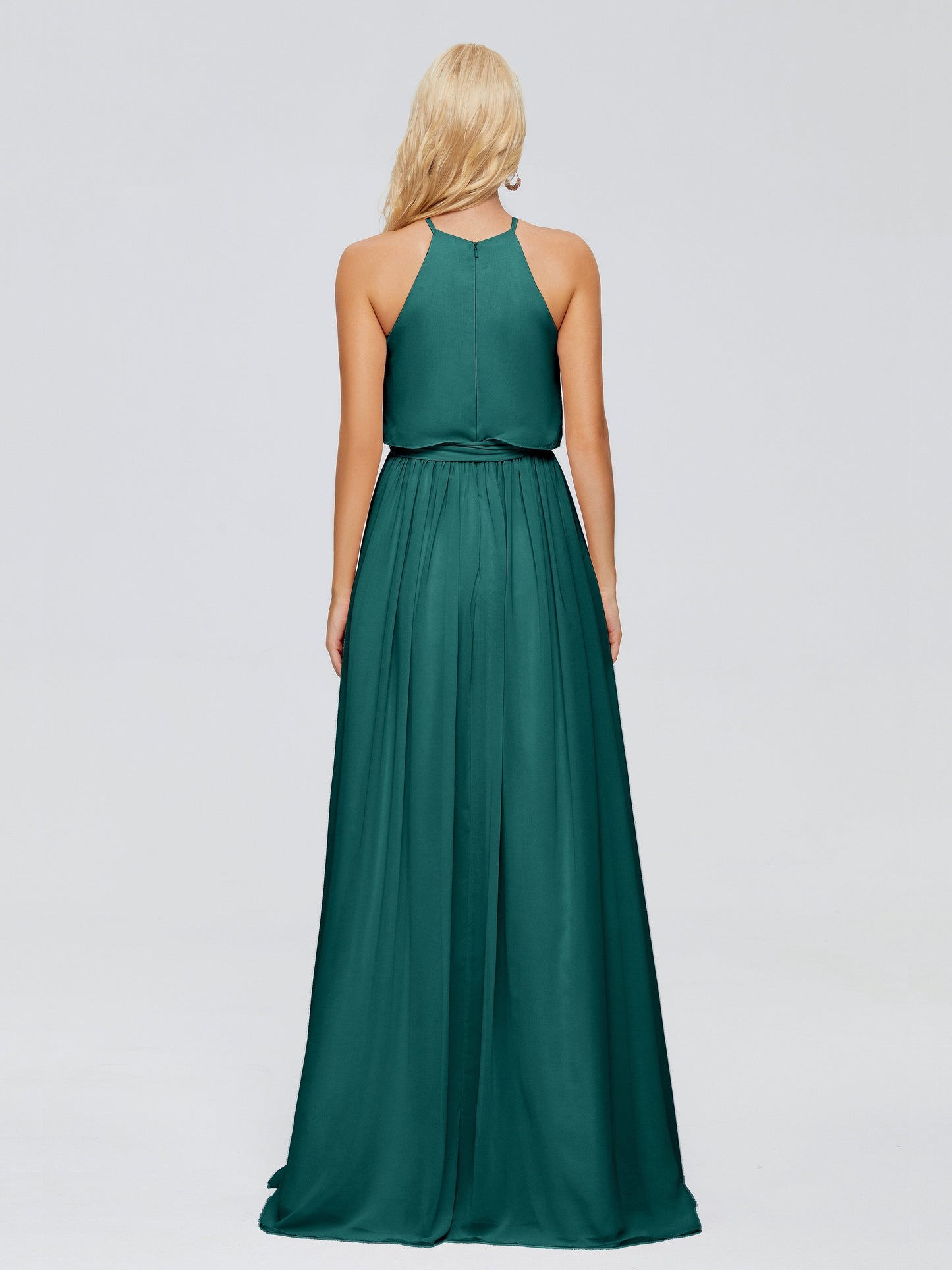 Nadey Halter Chiffon Bridesmaid Dresses With Bowknot