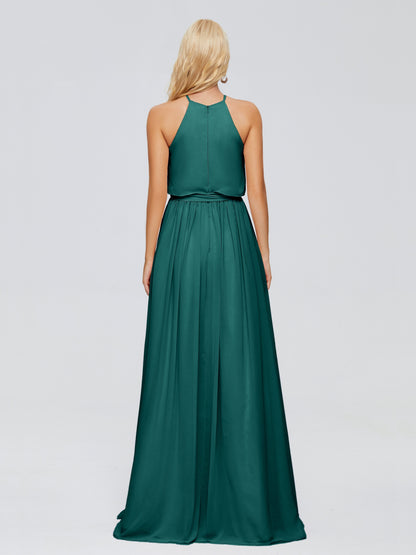 Nadey Halter Chiffon Bridesmaid Dresses With Bowknot
