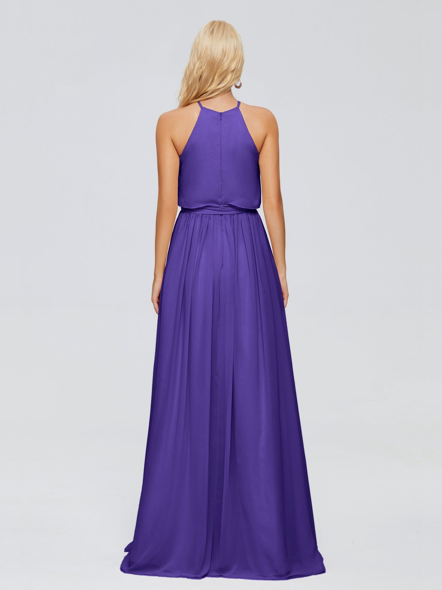 Nadey Halter Chiffon Bridesmaid Dresses With Bowknot