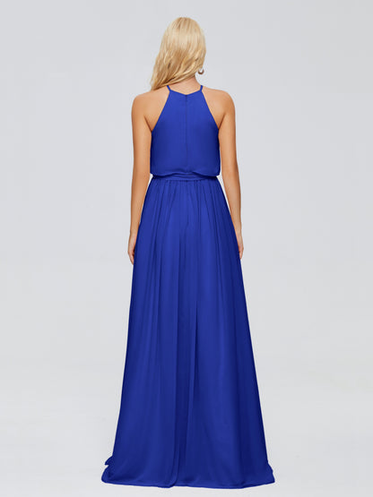 Nadey Halter Chiffon Bridesmaid Dresses With Bowknot