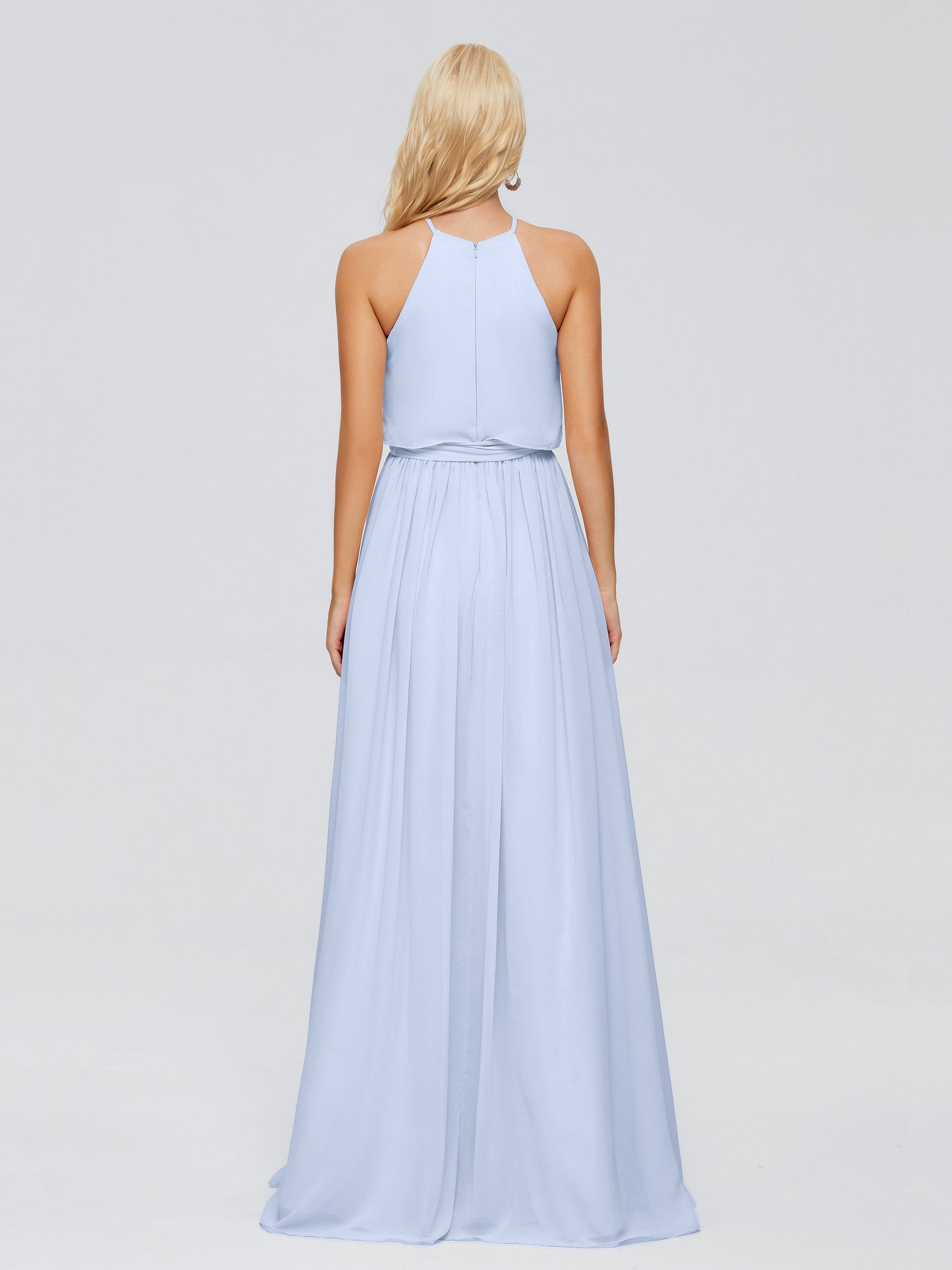 Nadey Halter Chiffon Bridesmaid Dresses With Bowknot
