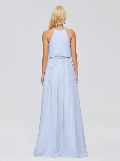 Nadey Halter Chiffon Bridesmaid Dresses With Bowknot