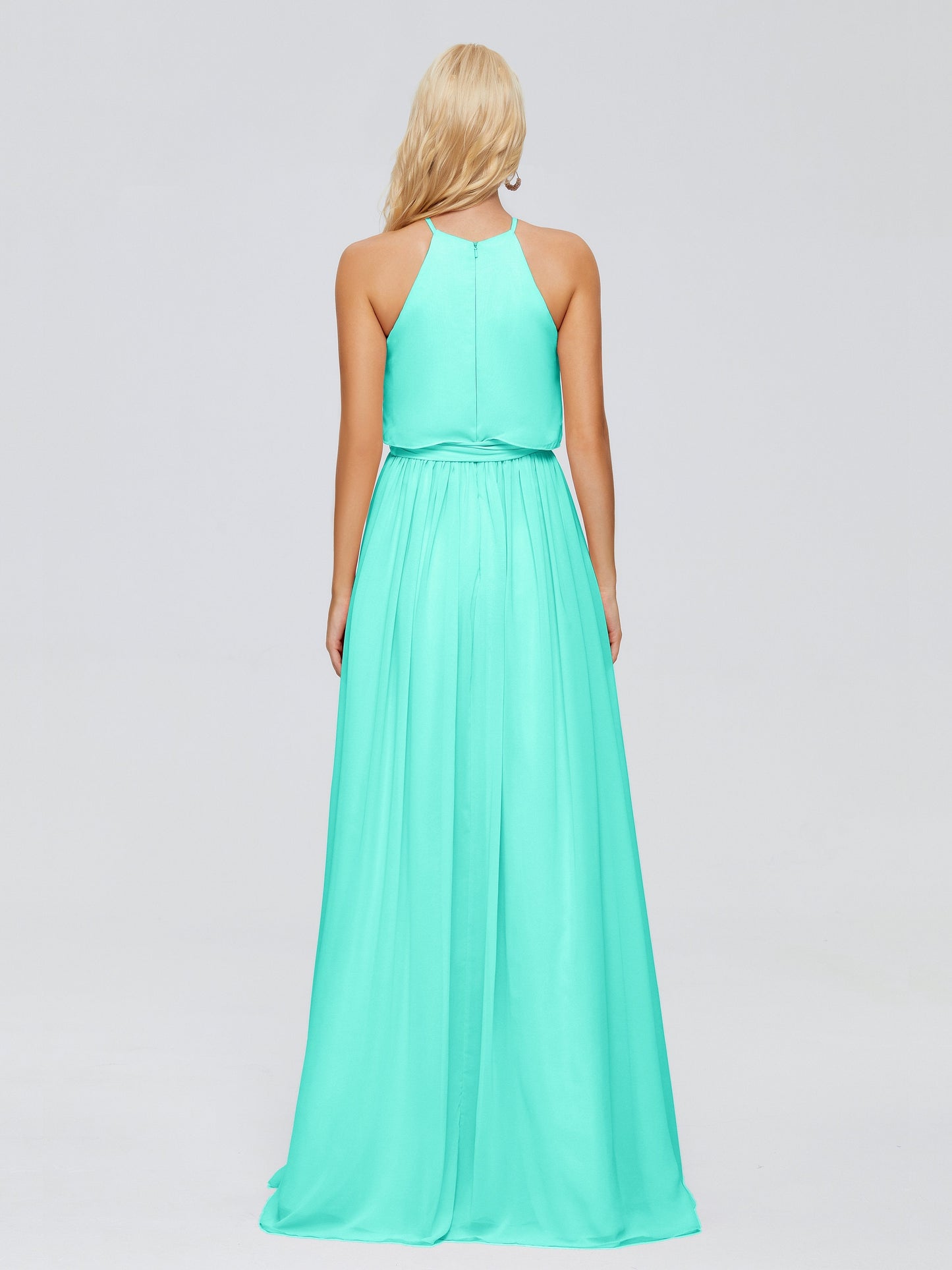Nadey Halter Chiffon Bridesmaid Dresses With Bowknot