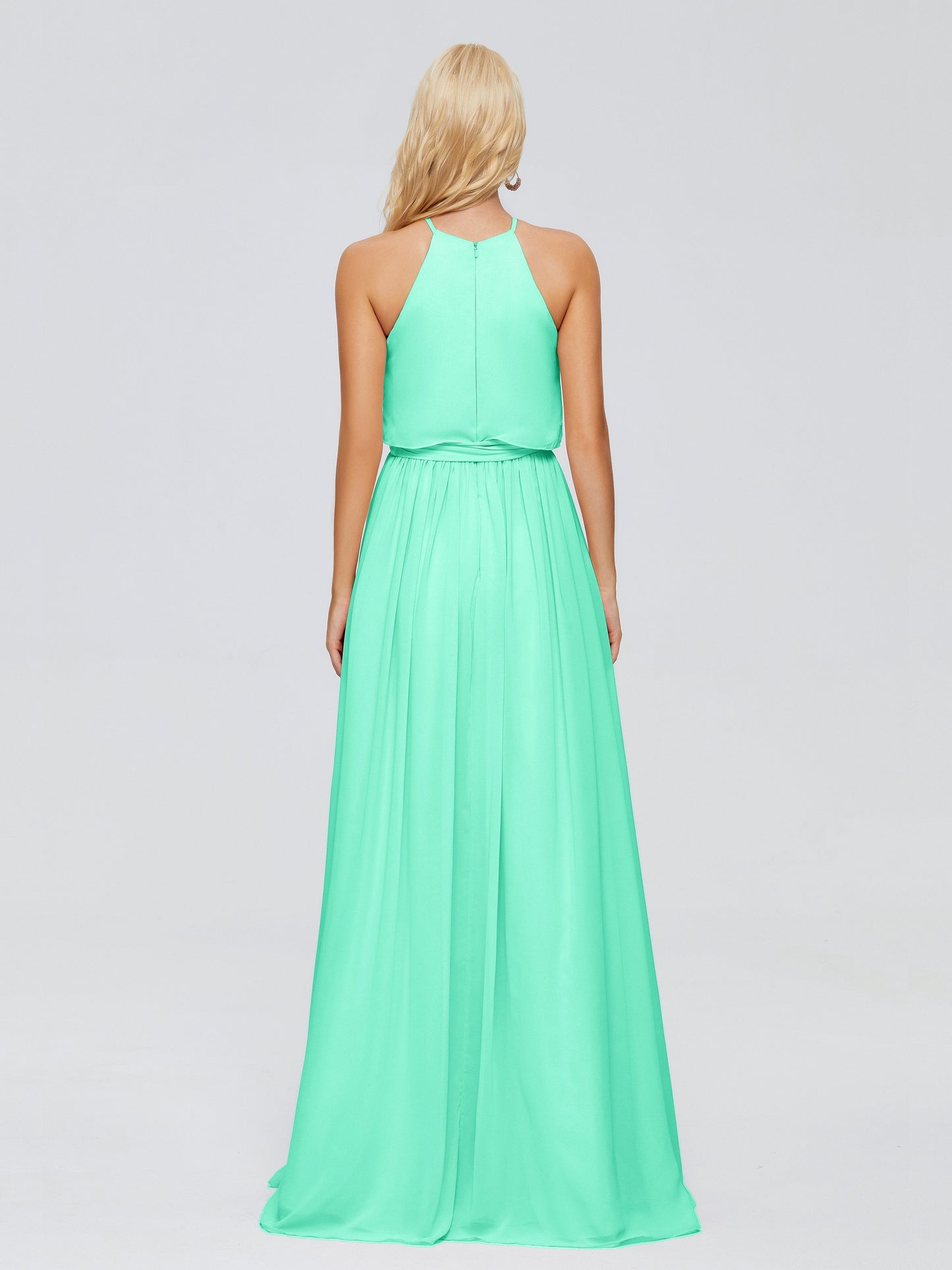 Nadey Halter Chiffon Bridesmaid Dresses With Bowknot