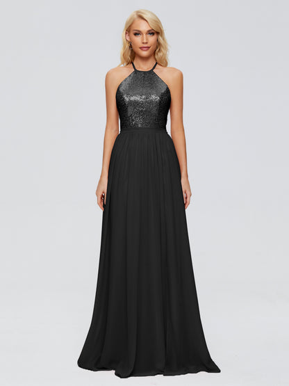 Jasmine Halter Sequins Bridesmaid Dress