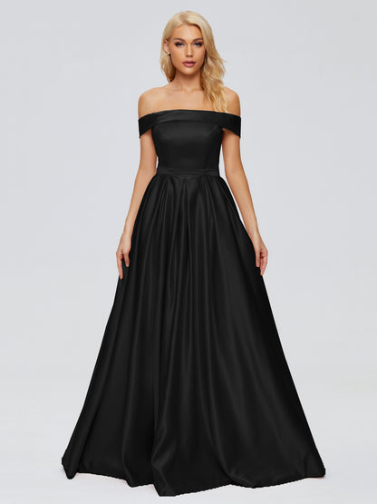 Annabelle Off the Shoulder Satin Bridesmaid Dresses