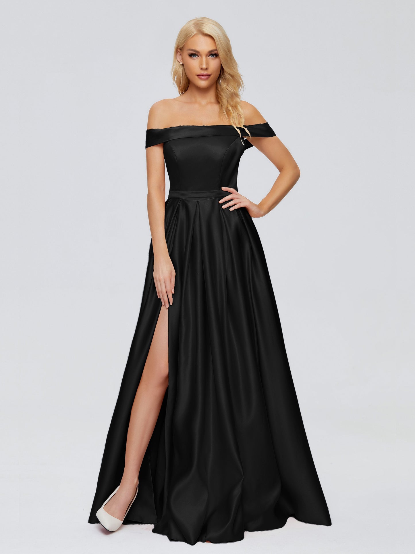 Annabelle Off the Shoulder Satin Bridesmaid Dresses
