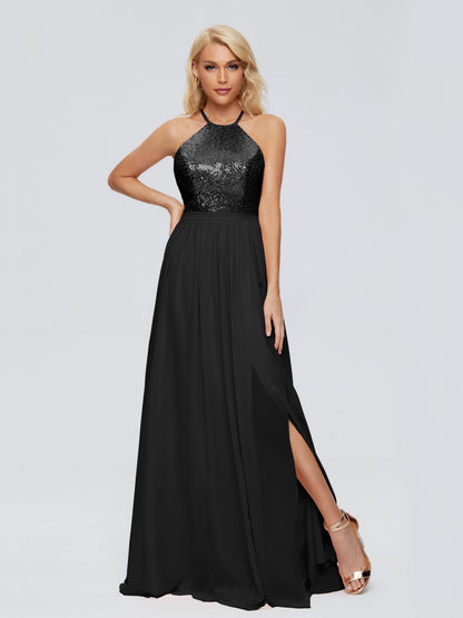 Jasmine Halter Sequins Bridesmaid Dress
