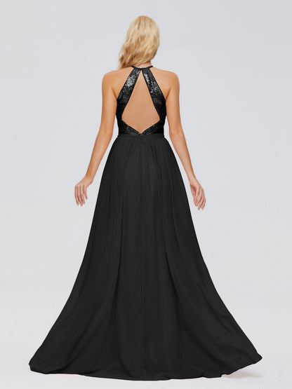 Jasmine Halter Sequins Bridesmaid Dress