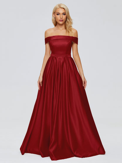 Annabelle Off the Shoulder Satin Bridesmaid Dresses