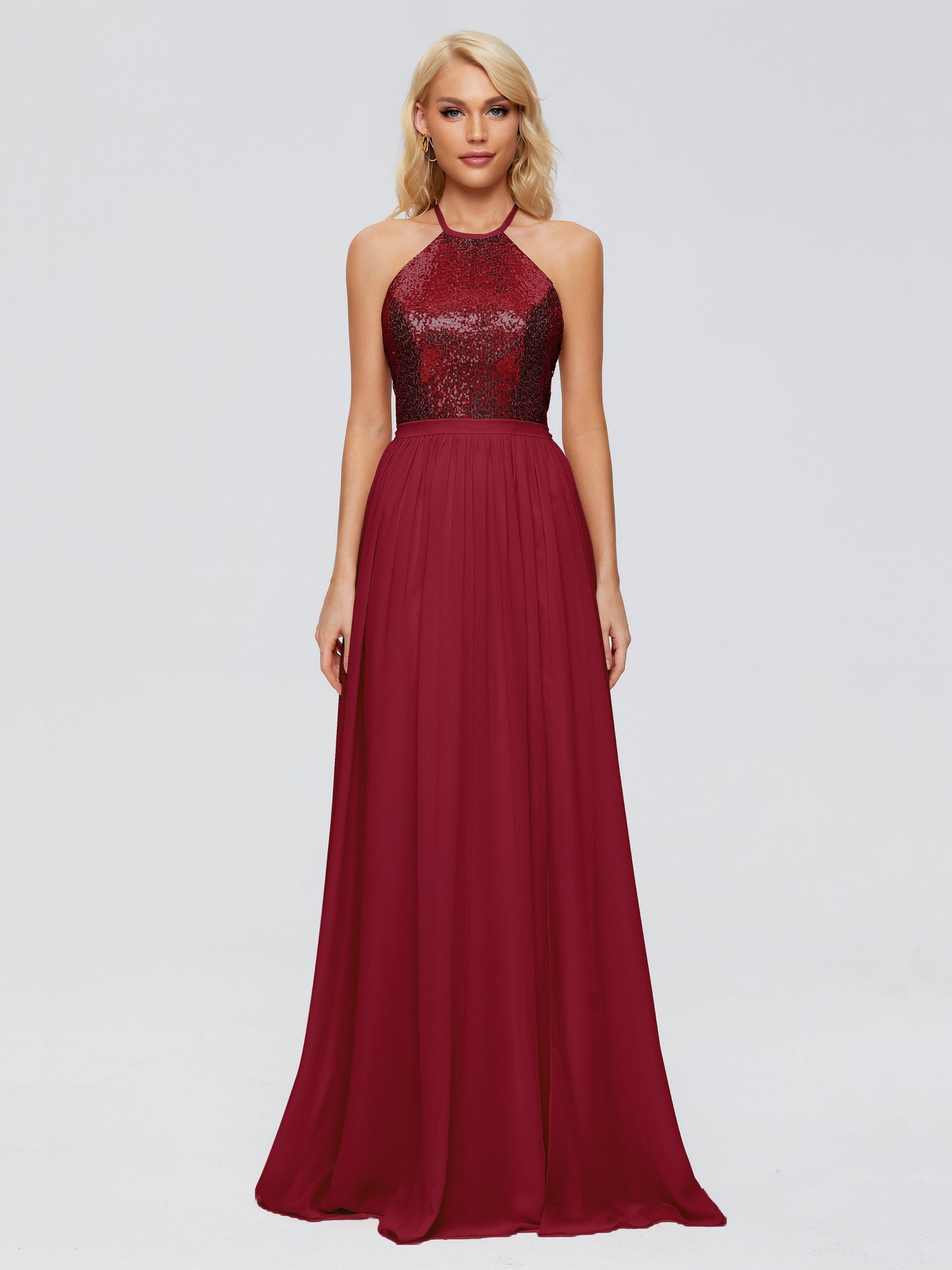 Jasmine Halter Sequins Bridesmaid Dress