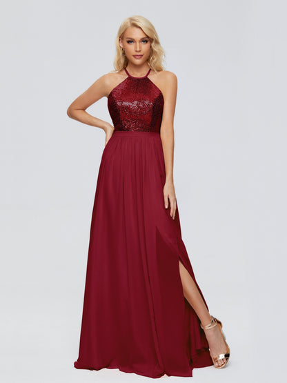 Jasmine Halter Sequins Bridesmaid Dress