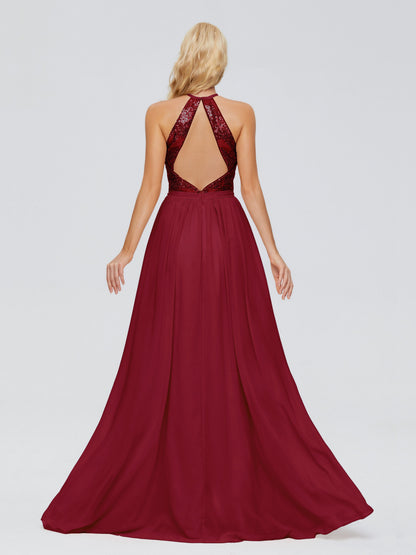 Jasmine Halter Sequins Bridesmaid Dress
