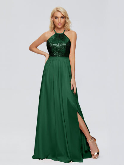 Jasmine Halter Sequins Bridesmaid Dress