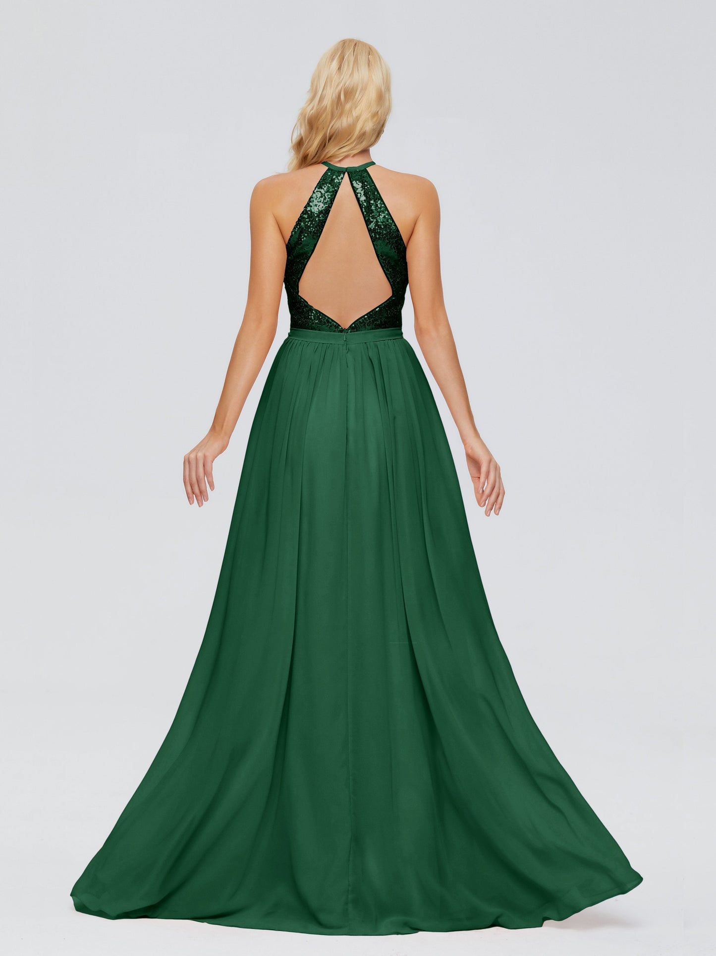 Jasmine Halter Sequins Bridesmaid Dress